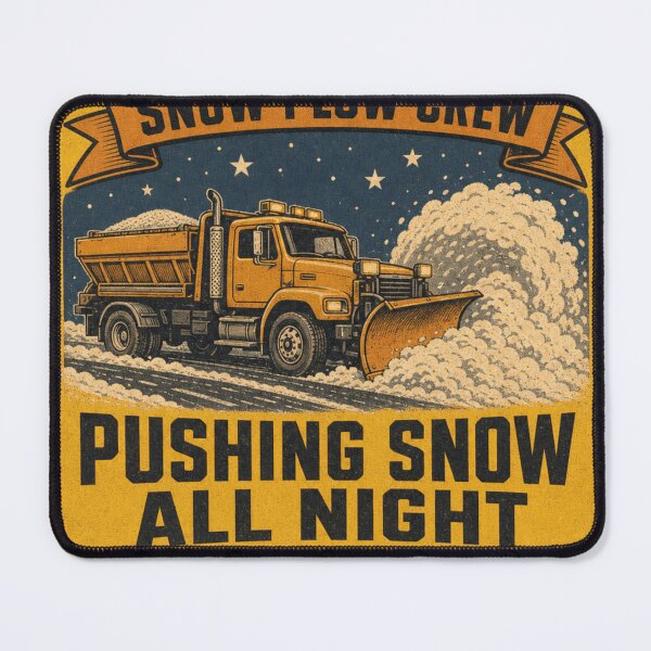 Item preview, Pushing Snow All Night Snow Plow Truck Night Crew Sign designed and sold by BoosterShop.