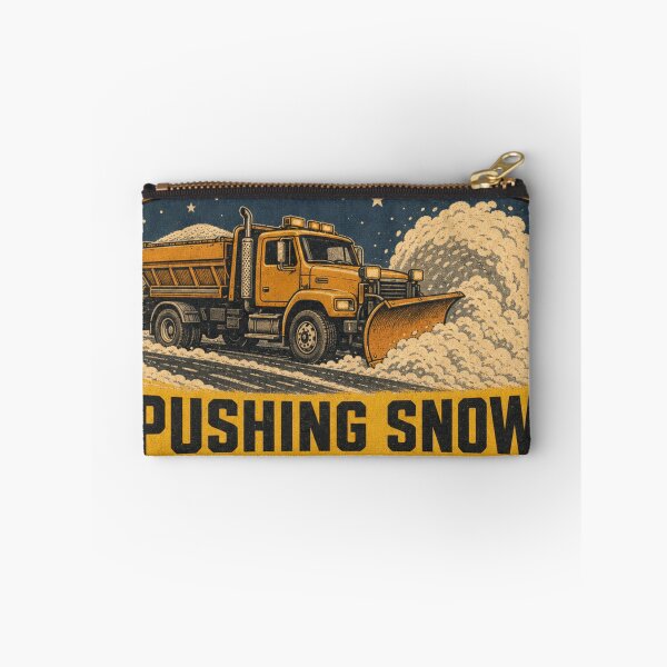 Aperçu de l'œuvre Pushing Snow All Night Équipe de Nuit Chasse-Neige Panneau créée et vendue par BoosterShop.