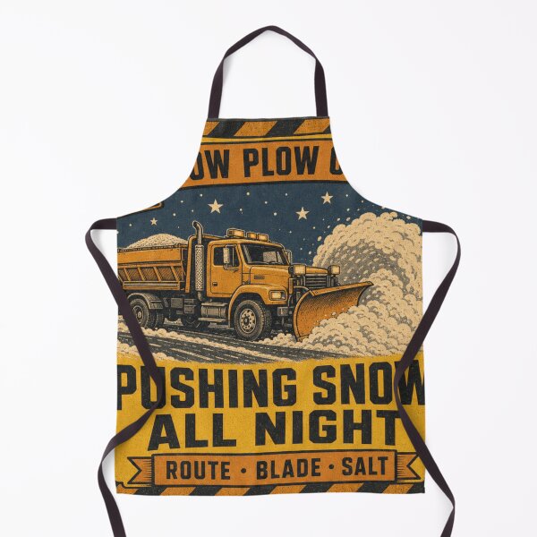 Aperçu de l'œuvre Pushing Snow All Night Équipe de Nuit Chasse-Neige Panneau créée et vendue par BoosterShop.