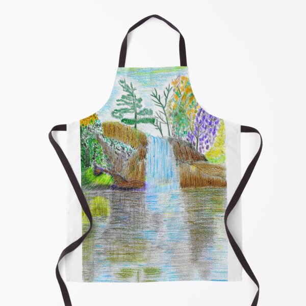 Item preview, Garden Water Stream — Digitally Enhanced Colored Pencil Landscape designed and sold by Julia N.