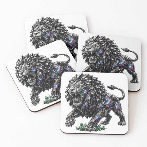 Item preview, Black Lion Crystal Sticker - Onyx Black Lion With Emerald Eyes And Base designed and sold by Crystal Critters .