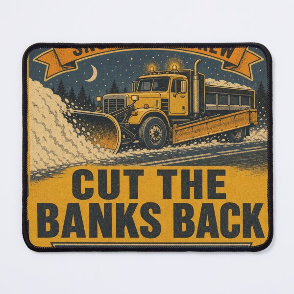 Item preview, Cut The Banks Back Wing Plow Operator Retro Sign designed and sold by BoosterShop.