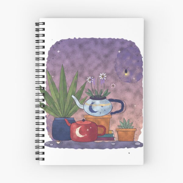 Item preview, Celestial Teapot Planter Cozy Cottagecore Garden Watercolor Art designed and sold by Noctilune.