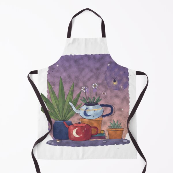 Item preview, Celestial Teapot Planter Cozy Cottagecore Garden Watercolor Art designed and sold by Noctilune.