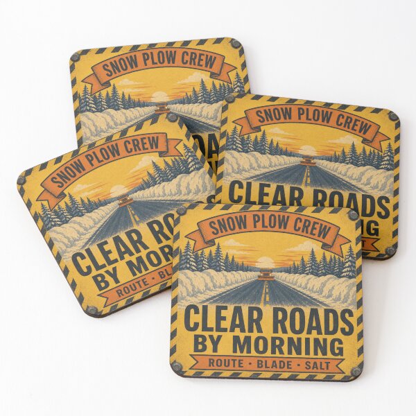 Item preview, Clear Roads By Morning Plowed Highway Road Crew Sign designed and sold by BoosterShop.