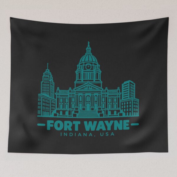 Item preview, Fort Wayne Indiana USA Line Art Landmark Poster designed and sold by CMYKStudio.