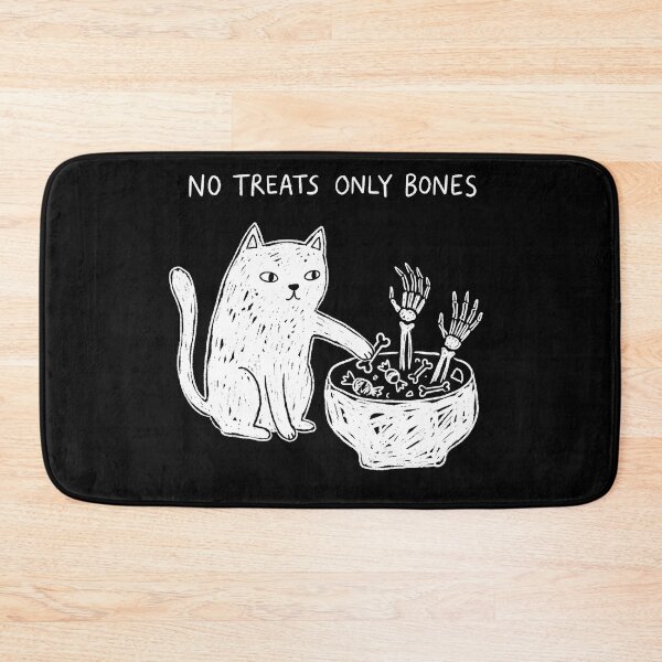 Item preview, No Treats Only Bones Halloween Cat designed and sold by Aureluxe.