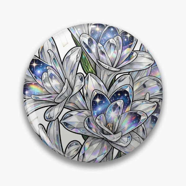 Item preview, White Tuberose Crystal Sticker - Diamond Clear Tuberose Nardo With Emerald Base designed and sold by Crystal Critters .