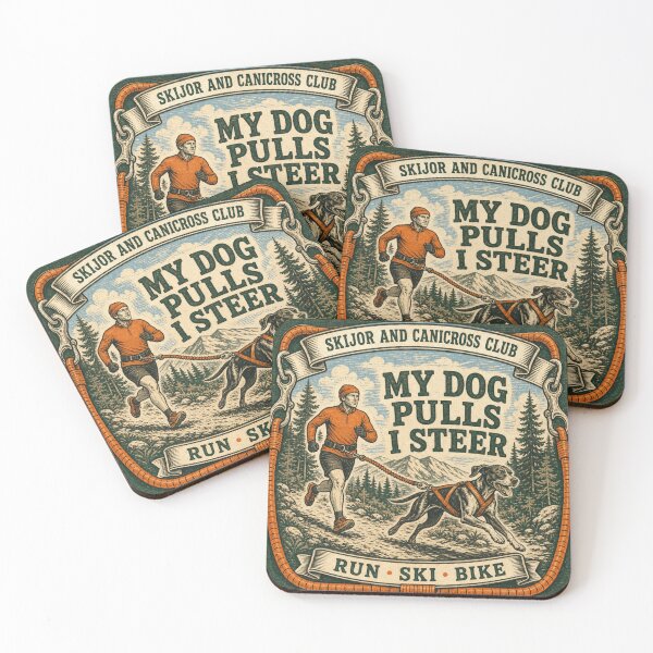 Item preview, My Dog Pulls I Steer Funny Canicross Runner Trail Badge designed and sold by BoosterShop.