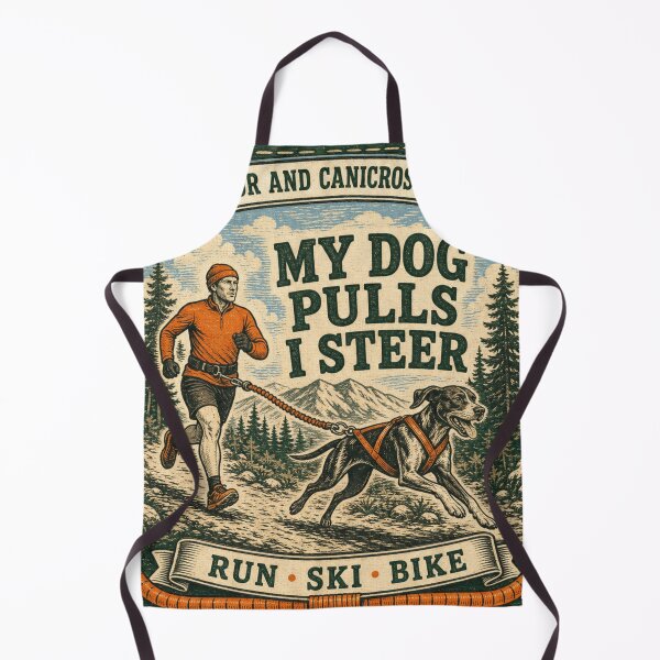 Item preview, My Dog Pulls I Steer Funny Canicross Runner Trail Badge designed and sold by BoosterShop.