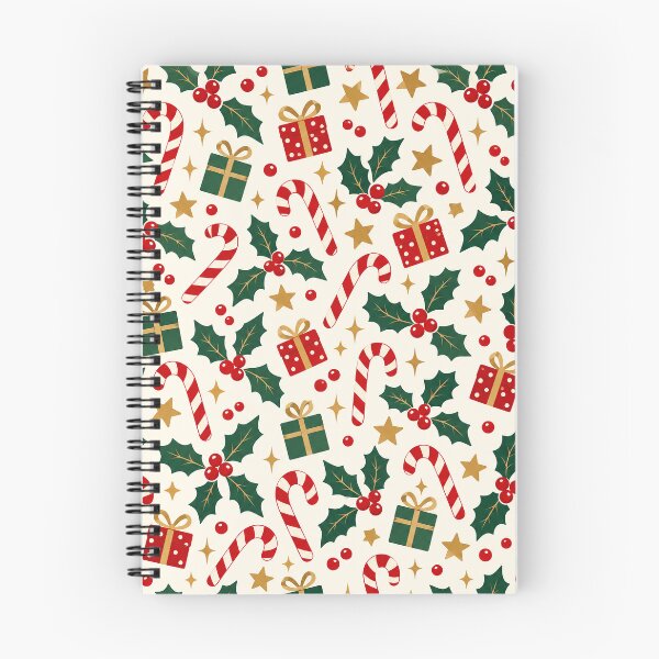 Item preview, Christmas Candy Cane Holly Gift Box Pattern designed and sold by DigitalChickHub.