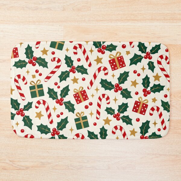 Item preview, Christmas Candy Cane Holly Gift Box Pattern designed and sold by DigitalChickHub.