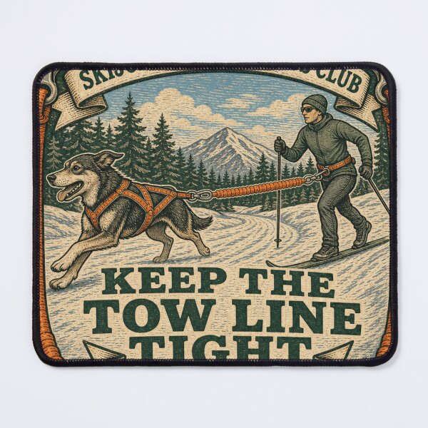 Artikelvorschau, Keep The Tow Line Tight Skijöring Zugleine Hundesport Abzeichen entworfen und verkauft von BoosterShop.