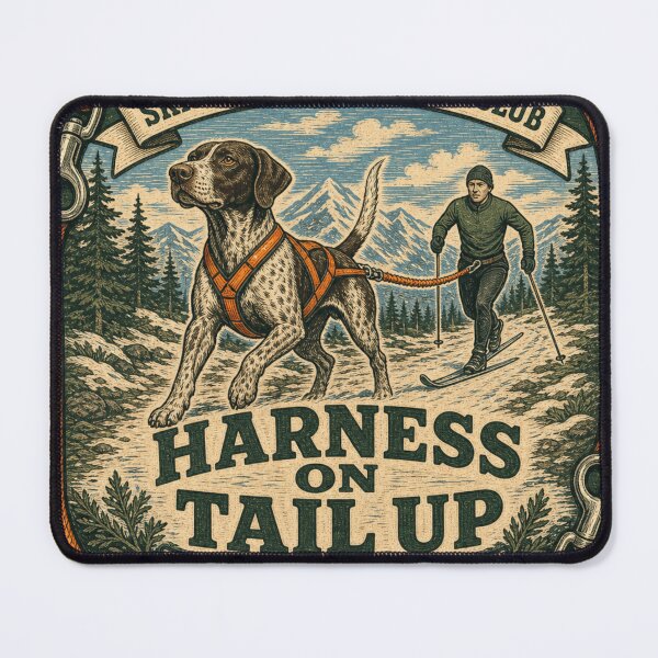 Item preview, Harness On Tail Up Dog Harness Canicross Skijoring Badge designed and sold by BoosterShop.