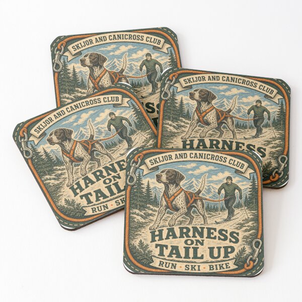 Item preview, Harness On Tail Up Dog Harness Canicross Skijoring Badge designed and sold by BoosterShop.