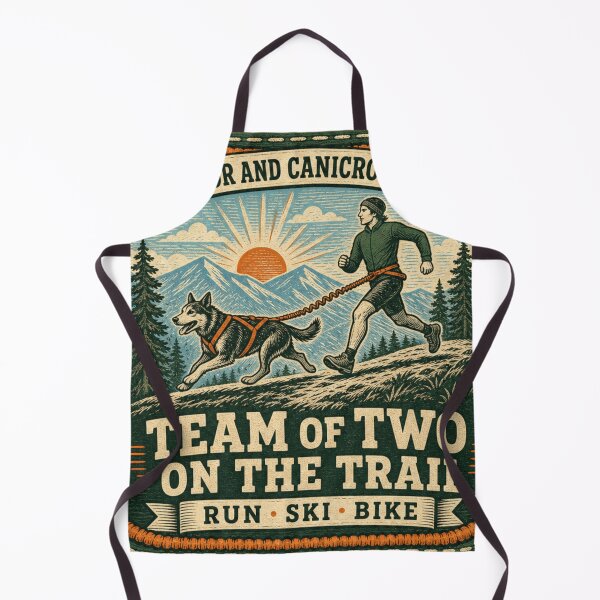 Item preview, Team Of Two On The Trail Canicross Runner And Dog Trail Badge designed and sold by BoosterShop.
