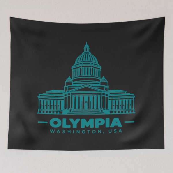 Item preview, Olympia Washington USA Line Art Landmark Poster designed and sold by CMYKStudio.