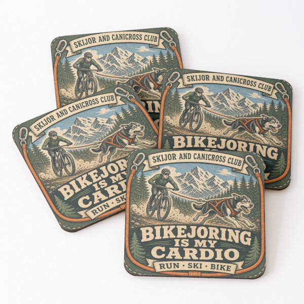 Item preview, Bikejoring Is My Cardio Funny Bikejoring Dog Sport Badge designed and sold by BoosterShop.