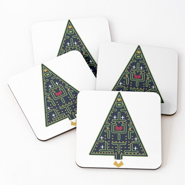 Item preview, Retro-style game Christmas tree with a blue background designed and sold by samuzai.