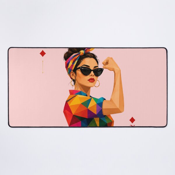 Item preview, Queen of Diamonds – Colorful Geometric Strong Woman Pop Art designed and sold by RaiyanaCanvas.