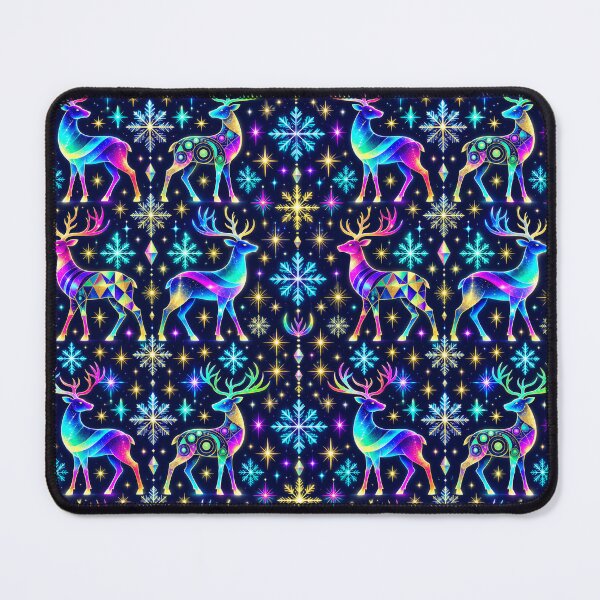 Item preview, Neon Reindeer Magic Winter Christmas Pattern designed and sold by Panadis.