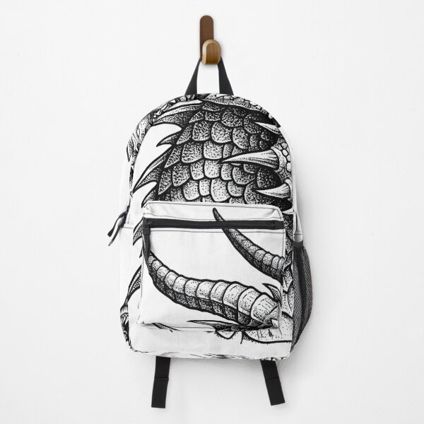Item preview, Flame Breathing Dragon Head - Right Facing Dotwork Ink Portrait designed and sold by DragonSerpent Ink.