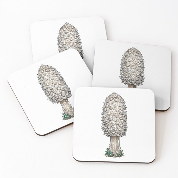 Item preview, Shaggy Ink Cap Mushroom Crystal Sticker - Clean White Real Color Mushroom designed and sold by Crystal Critters .