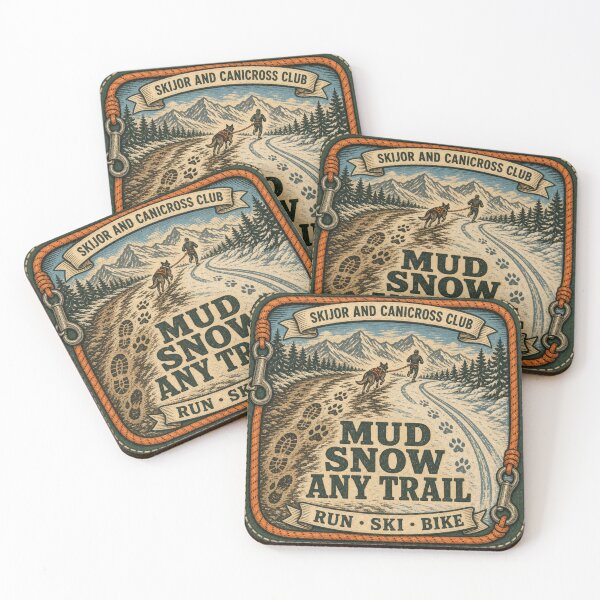 Item preview, Mud Snow Any Trail All Season Canicross Skijoring Badge designed and sold by BoosterShop.