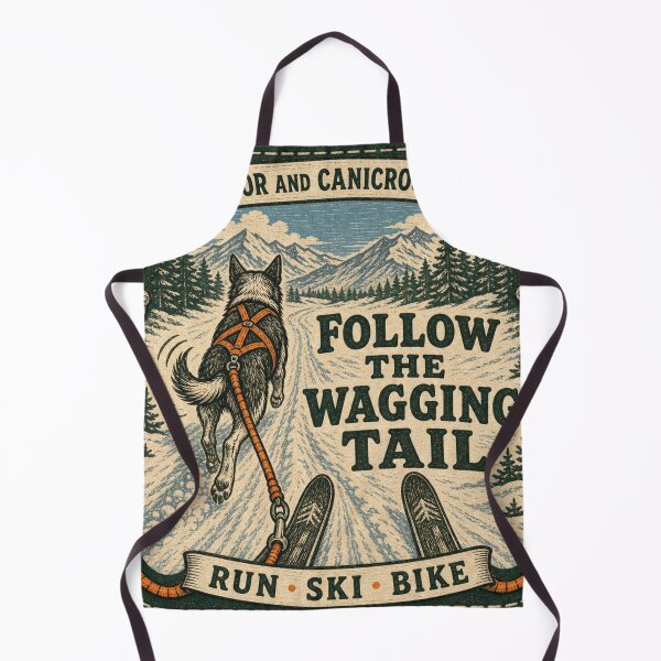Item preview, Follow The Wagging Tail Skijor Dog Wagging Tail Trail Badge designed and sold by BoosterShop.