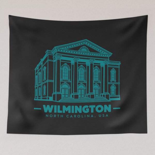 Item preview, Wilmington North Carolina USA Line Art Landmark Poster designed and sold by CMYKStudio.