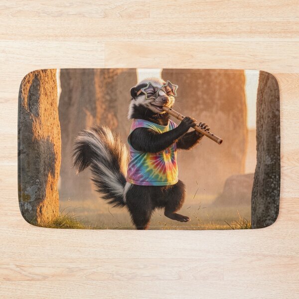 Item preview, Happy Skunk Plays the Flute at Stonehenge designed and sold by Tridentulus.