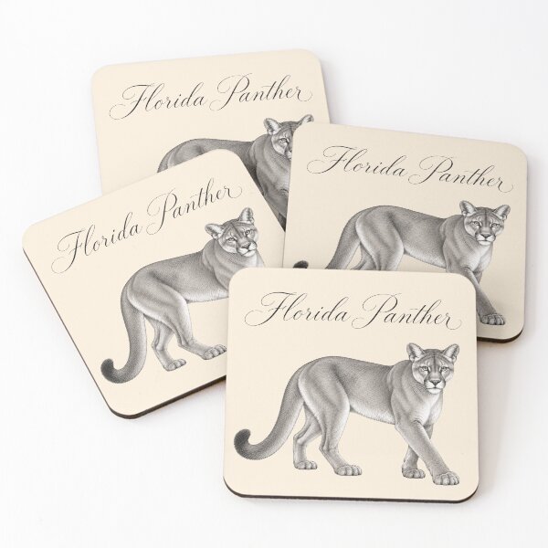 Item preview, Florida Panther – Vintage Graphite Wildlife Illustration designed and sold by American Fieldmark Studio.
