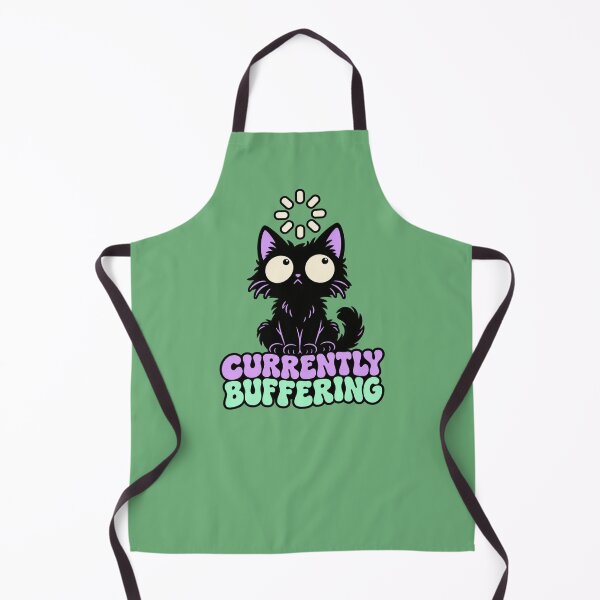 Item preview, Currently Buffering – Funny Wide-Eyed Black Cat designed and sold by SimplyJasper.
