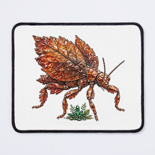 Item preview, Autumn Leaf Insect Crystal Sticker - Amber Orange Phyllium Real Color designed and sold by Crystal Critters .