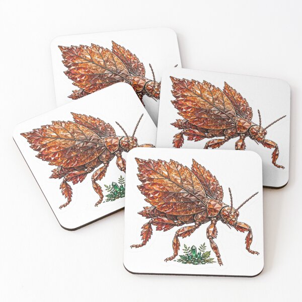 Item preview, Autumn Leaf Insect Crystal Sticker - Amber Orange Phyllium Real Color designed and sold by Crystal Critters .
