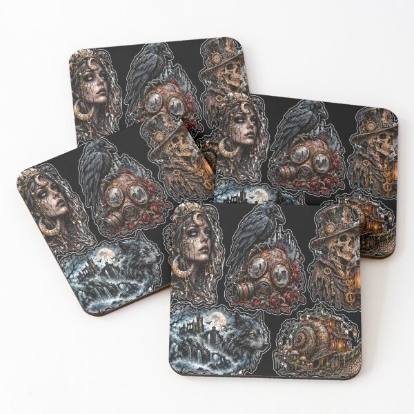 Item preview, Steampunk Snail House Dark Fantasy Gothic Art Sticker Sheet designed and sold by CalineczkaStudio.