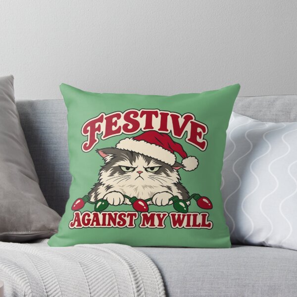 Item preview, Festive Against My Will – Funny Grumpy Christmas Cat designed and sold by SimplyJasper.