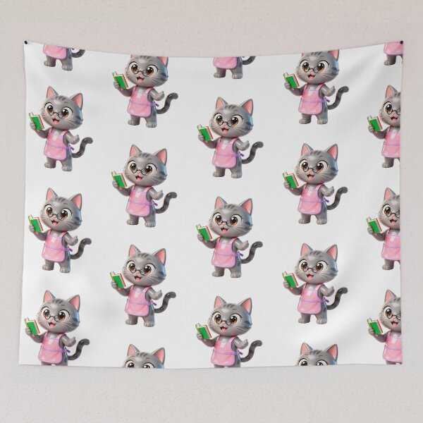 Item preview, Cute 3D Bookworm Cat with Glasses - Kawaii Reading Character Art designed and sold by Raloel Art.