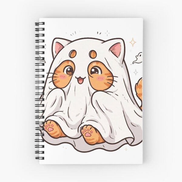 Item preview, Adorable Ghost Cat Sheet Spooky Night designed and sold by Dlvznbm.