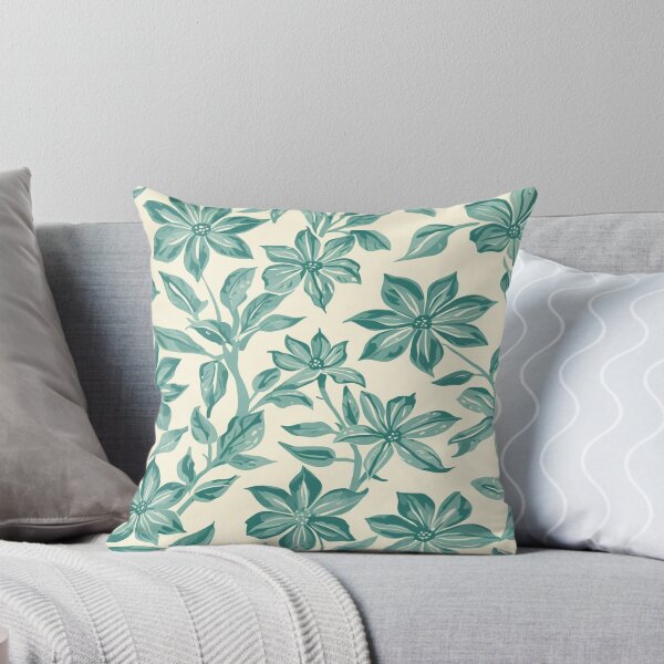 Item preview, Teal Spring Flowers On Cream Background designed and sold by burbankdesigns.