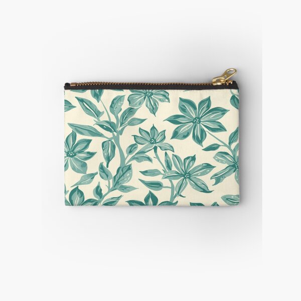 Item preview, Teal Spring Flowers On Cream Background designed and sold by burbankdesigns.