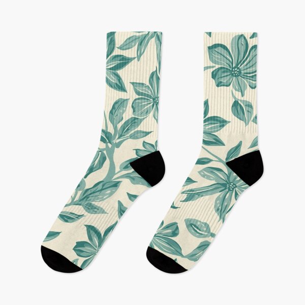 Item preview, Teal Spring Flowers On Cream Background designed and sold by burbankdesigns.
