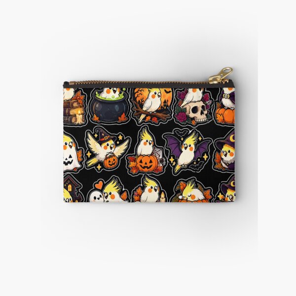 Item preview, Cute Cockatiel Bird Halloween Witch Pumpkin Sticker Sheet designed and sold by CalineczkaStudio.