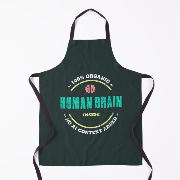 Item preview, STOP AI - Organic Human Brain Badge designed and sold by Frank J. Art.