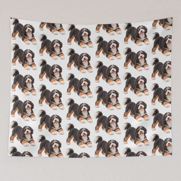 Item preview, Bernedoodle Dog Playing  designed and sold by BackgroundND.