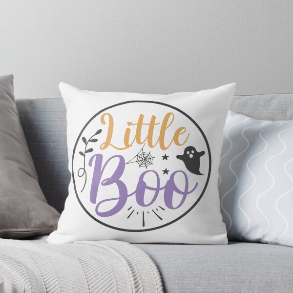 Item preview, Little Boo Cute Baby Ghost Lavender Botanical Halloween Badge designed and sold by Creative Spark.