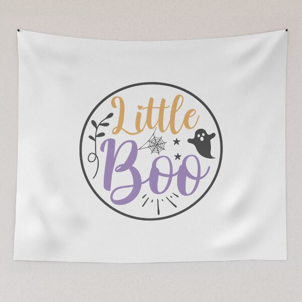 Item preview, Little Boo Cute Baby Ghost Lavender Botanical Halloween Badge designed and sold by Creative Spark.