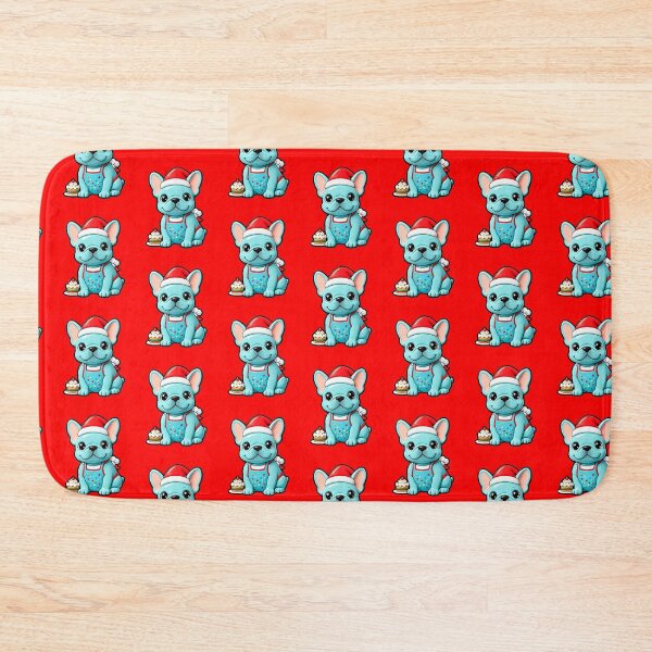 Item preview, Cute Blue French Bulldog Baker with Cake - Kawaii Christmas Chef Art designed and sold by Raloel Art.
