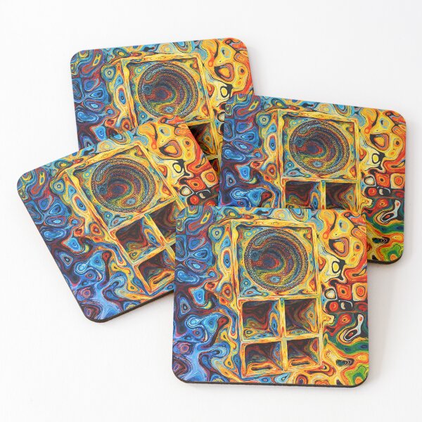 Item preview, Psychedelic Speaker Painting Colorful Swirls Fluid Lines designed and sold by BASS-CULTURE.