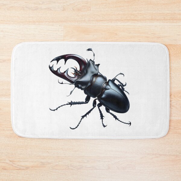 Item preview, A stag beetle with large, antler-like mandibles is depicted in a detailed illustration against a white background designed and sold by homydesign.